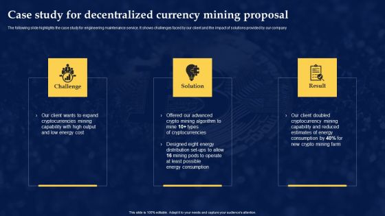 Case Study For Decentralized Currency Mining Proposal Demonstration PDF