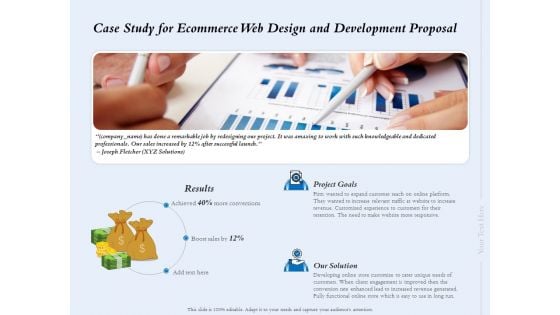 Case Study For Ecommerce Web Design And Development Proposal Ppt Slides Microsoft PDF