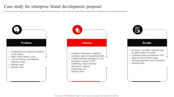 Case Study For Enterprise Brand Development Proposal Diagrams PDF