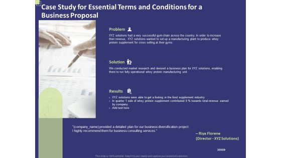 Case Study For Essential Terms And Conditions For A Business Proposal Ppt PowerPoint Presentation Show Example File PDF