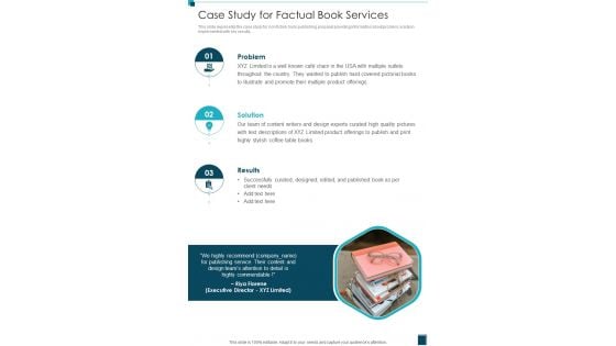 Case Study For Factual Book Services One Pager Sample Example Document