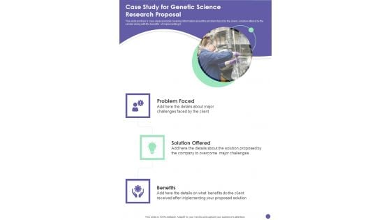 Case Study For Genetic Science Research Proposal One Pager Sample Example Document