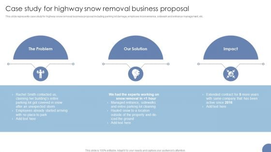 Case Study For Highway Snow Removal Business Proposal Ppt Summary Smartart PDF