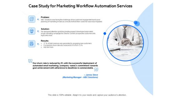 Case Study For Marketing Workflow Automation Services Ppt PowerPoint Presentation Professional Outline PDF