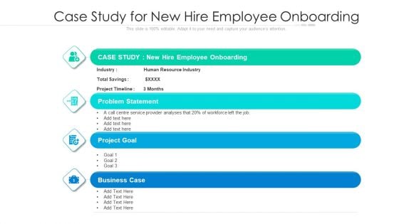 Case Study For New Hire Employee Onboarding Ppt Professional Examples PDF