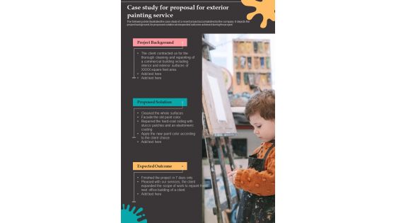 Case Study For Proposal For Exterior Painting Service One Pager Sample Example Document