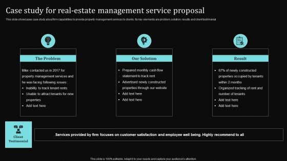 Case Study For Real Estate Management Service Proposal Ppt File Sample PDF