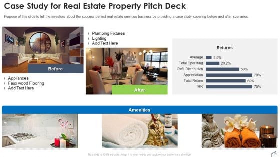 Case Study For Real Estate Property Pitch Deck Ppt Layout PDF