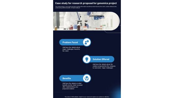 Case Study For Research Proposal For Genomics Project One Pager Sample Example Document