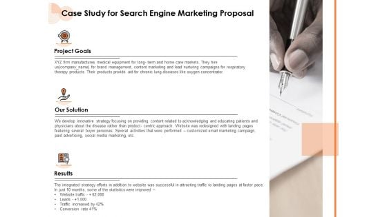 Case Study For Search Engine Marketing Proposal Ppt PowerPoint Presentation Infographic Template Demonstration PDF