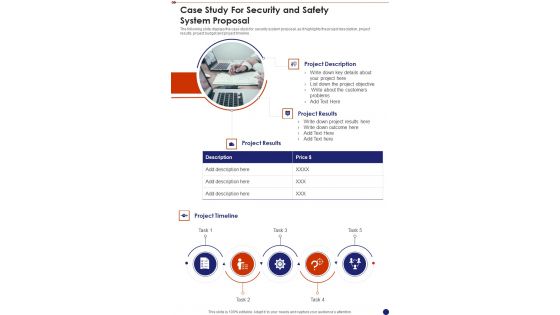 Case Study For Security And Safety System Proposal One Pager Sample Example Document