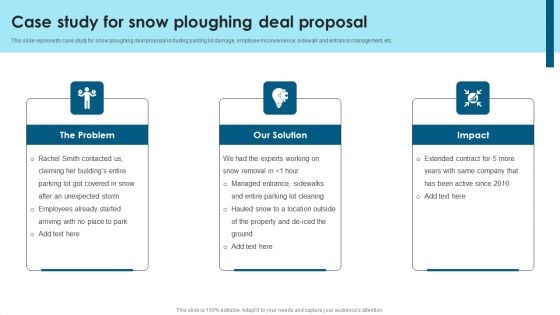 Case Study For Snow Ploughing Deal Proposal Ppt Infographics Backgrounds PDF