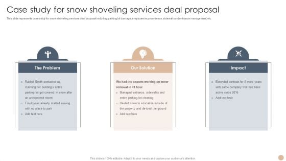 Case Study For Snow Shoveling Services Deal Proposal Slides PDF