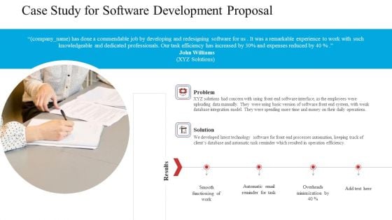 Case Study For Software Development Proposal Ppt Ideas Design Ideas PDF