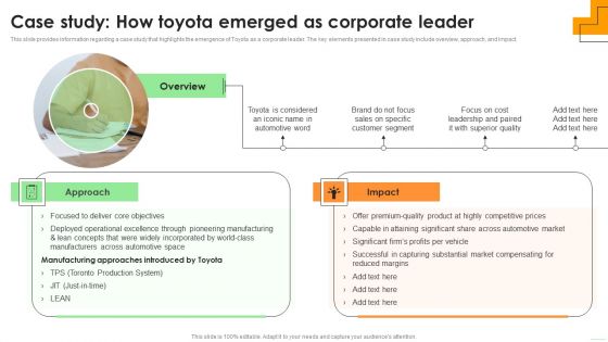 Case Study How Toyota Emerged As Corporate Leader Elements PDF