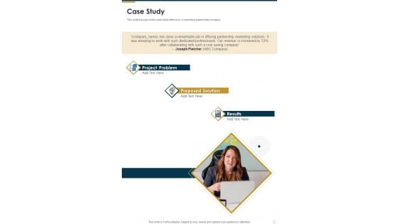 Case Study Marketing Collaboration Proposal One Pager Sample Example Document