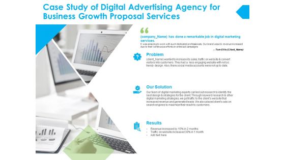 Case Study Of Digital Advertising Agency For Business Growth Proposal Services Ppt PowerPoint Presentation Ideas Summary