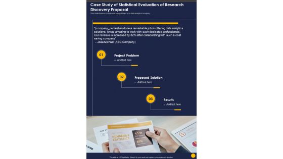 Case Study Of Statistical Evaluation Of Research Discovery Proposal One Pager Sample Example Document