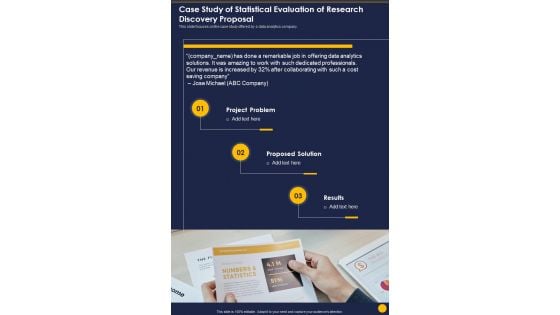 Case Study Of Statistical Evaluation Of Research Discovery Proposal One Pager Sample Example Document Case Study Of Statistical Evaluation Of Research Discovery Proposal One Pager Sample Example Document