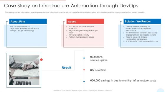 Case Study On Infrastructure Automation Through Devops Mockup PDF
