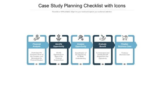 Case Study Planning Checklist With Icons Ppt PowerPoint Presentation Gallery Inspiration