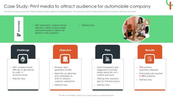 Case Study Print Media To Attract Audience For Automobile Company Portrait Slide Grid Style PDF