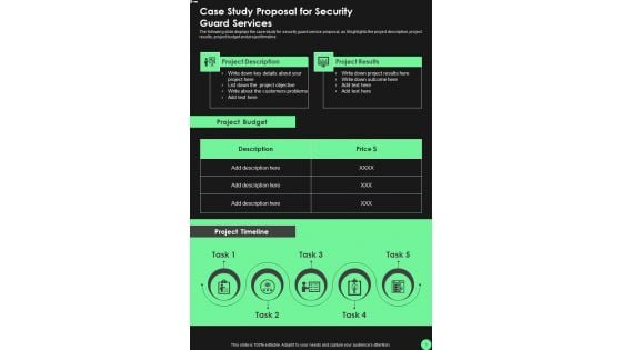 Case Study Proposal For Security Guard Services One Pager Sample Example Document Case Study Proposal For Security Guard Services One Pager Sample Example Document