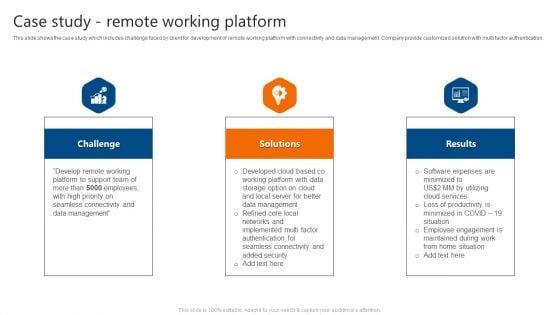 Case Study Remote Working Platform IT Software Development Company Profile Diagrams PDF