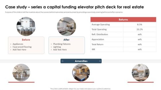 Case Study Series A Capital Funding Elevator Pitch Deck For Real Estate Template PDF
