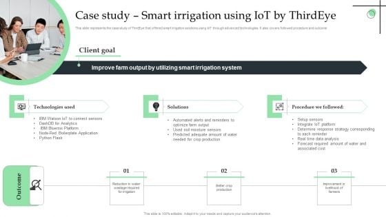 Case Study Smart Irrigation Using Iot By Thirdeye Ppt Slides Example PDF