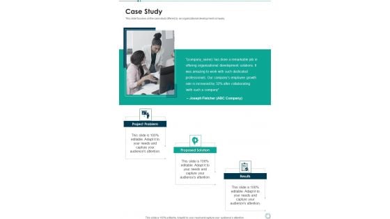 Case Study Strategic Business Development Plan Proposal One Pager Sample Example Document Case Study Strategic Business Development Plan Proposal One Pager Sample Example Document