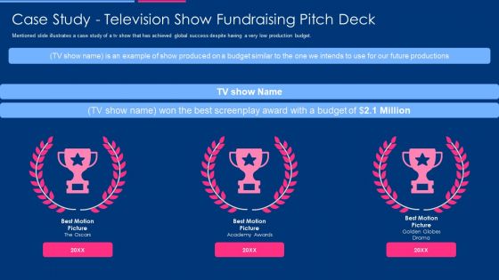 Case Study Television Show Fundraising Pitch Deck Topics PDF