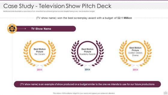 Case Study Television Show Pitch Deck Ppt Slides Themes PDF