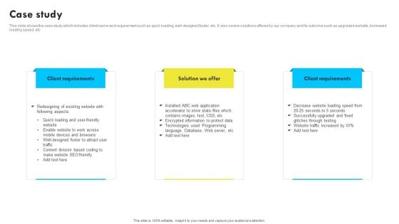 Case Study Web Design And Development Company Profile Sample PDF