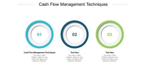 Cash Flow Management Techniques Ppt PowerPoint Presentation Icon Format Cpb Pdf