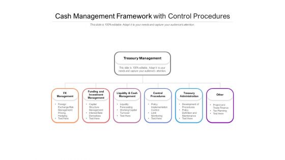 Cash Management Framework With Control Procedures Ppt PowerPoint Presentation Ideas Visual Aids