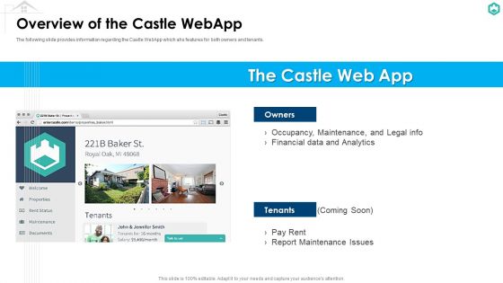 Castle Capitalist Financing Elevator Overview Of The Castle Webapp Icons PDF