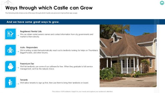 Castle Capitalist Financing Elevator Ways Through Which Castle Can Grow Diagrams PDF