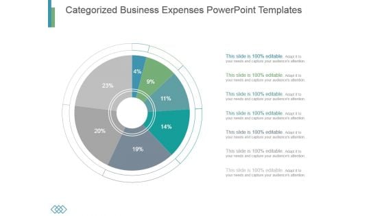 Categorized Business Expenses Powerpoint Templates