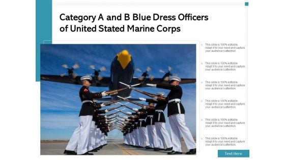 Category A And B Blue Dress Officers Of United Stated Marine Corps Ppt PowerPoint Presentation Infographics Outline PDF