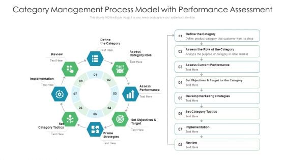 Category Management Process Model With Performance Assessment Ppt Portfolio Graphics Template PDF