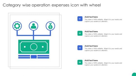 Category Wise Operation Expenses Icon With Wheel Information PDF