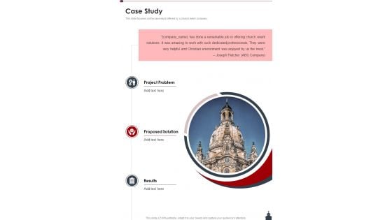 Cathedral Congregation Proposal Case Study One Pager Sample Example Document