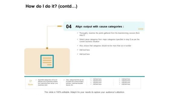 Cause And Effect For Business Problem Solution How Do I Do It Contd Examine Sample PDF