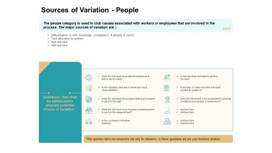 Cause And Effect For Business Problem Solution Sources Of Variation People Introduction PDF