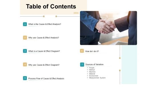 Cause And Effect For Business Problem Solution Table Of Contents Inspiration PDF Cause And Effect For Business Problem Solution Table Of Contents Inspiration PDF