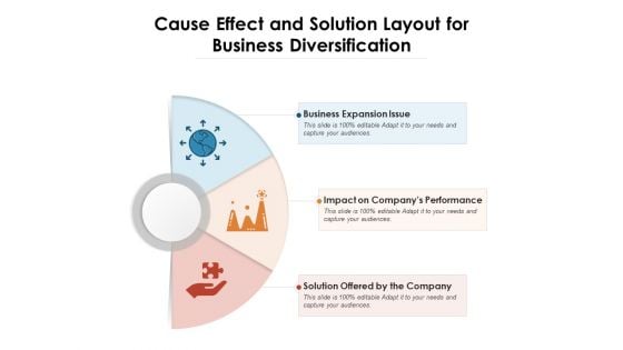 Cause Effect And Solution Layout For Business Diversification Ppt PowerPoint Presentation Pictures Show PDF