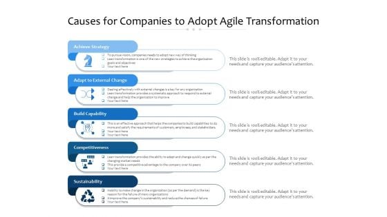 Causes For Companies To Adopt Agile Transformation Ppt PowerPoint Presentation Pictures Diagrams PDF Causes For Companies To Adopt Agile Transformation Ppt PowerPoint Presentation Pictures Diagrams PDF