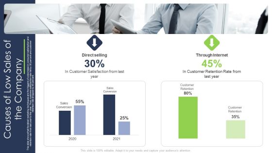 Causes Of Low Sales Of The Company Slides PDF