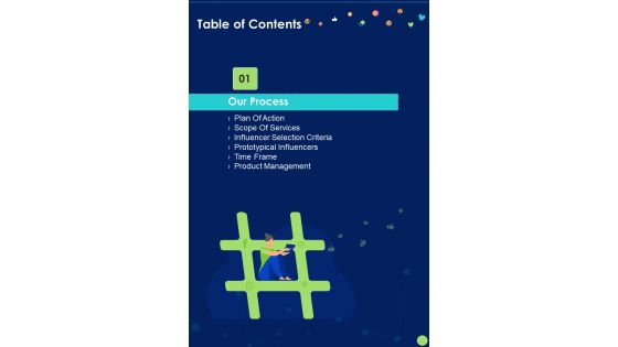 Celebrity Endorsement Proposal Table Of Contents One Pager Sample Example Document Celebrity Endorsement Proposal Table Of Contents One Pager Sample Example Document